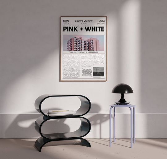 Frank Ocean Poster, Minimalist Album Print, Frank Ocean Pink + White