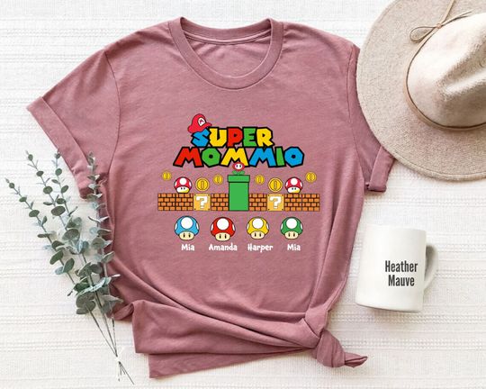 Personalized Super Mommio T-Shirt, Gamer Mom Tee, Mother's Day Gift