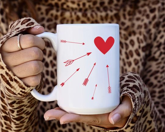 Valentine's Day Mug, Matching Couple Mugs, Cute Heart Mug Gift, Couples Gift, Valentine's Gift for Mom, Gift for Girlfriend
