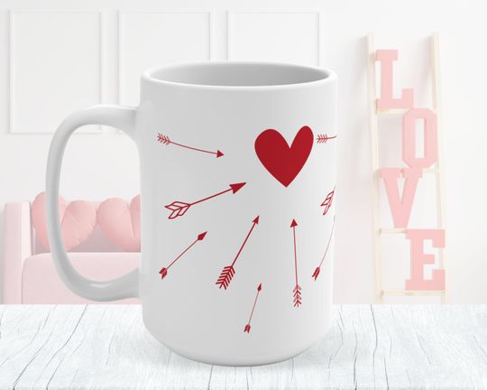 Valentine's Day Mug, Matching Couple Mugs, Cute Heart Mug Gift, Couples Gift, Valentine's Gift for Mom, Gift for Girlfriend