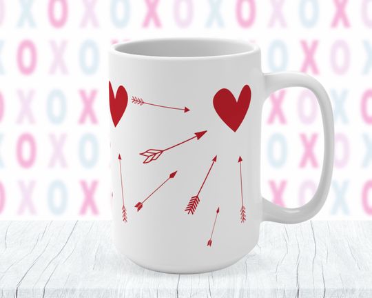 Valentine's Day Mug, Matching Couple Mugs, Cute Heart Mug Gift, Couples Gift, Valentine's Gift for Mom, Gift for Girlfriend