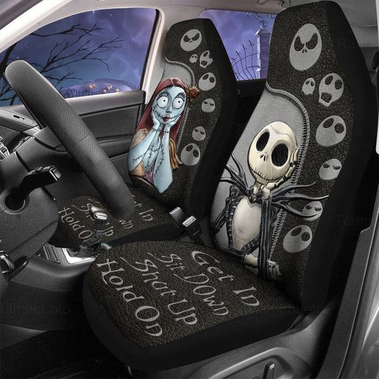 Jack Skellington Car Seat Covers, Jack And Sally Seat Covers, Car Seat Protector, Nightmare Before Christmas