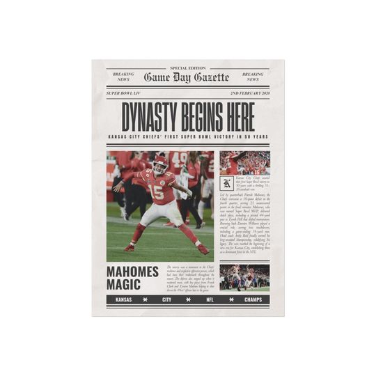 Kansas City Chiefs Super Bowl 2020 Winners Poster