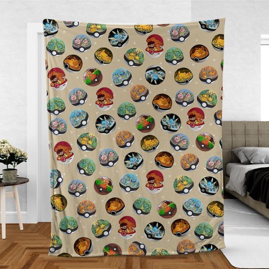 Custom Anime Fleece Blanket – Poke Lover Gift
