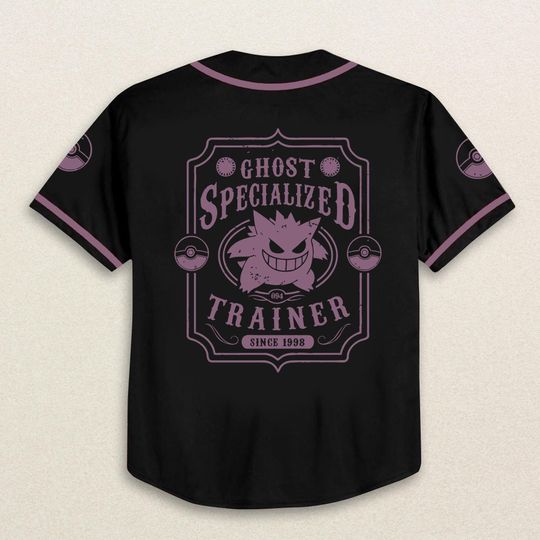Anime Gengar Baseball Jersey, Jersey Gift For Him, Poke Lover
