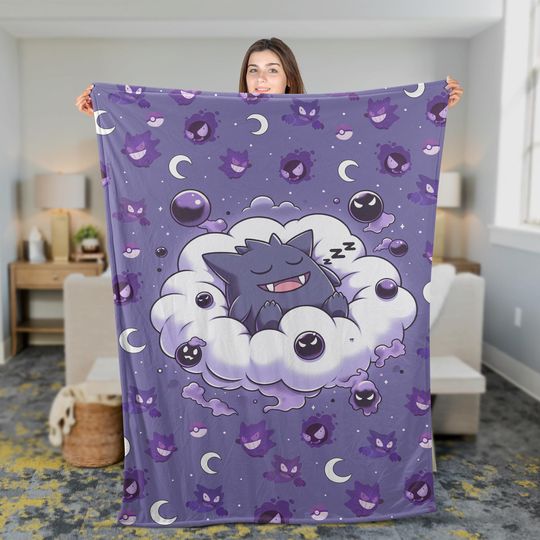 Anime Gengar Fleece Blanket