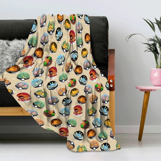 Custom Anime Fleece Blanket – Poke Lover Gift