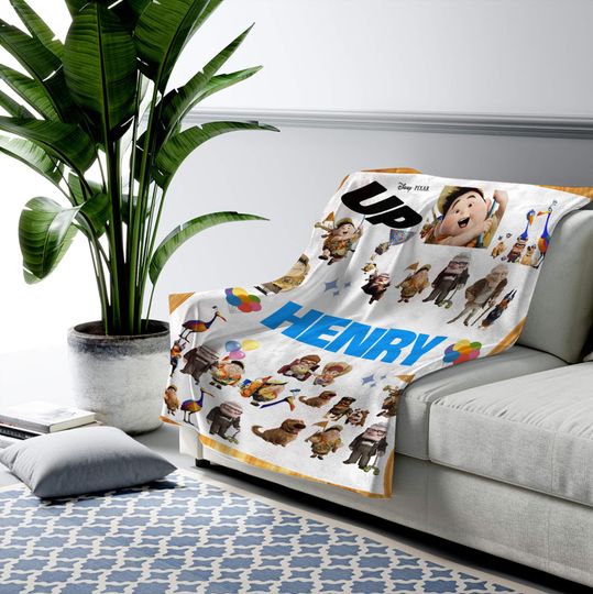 Personalized Disney Pixar Up Blanket, Adventure Is Out There Fleece Blanket