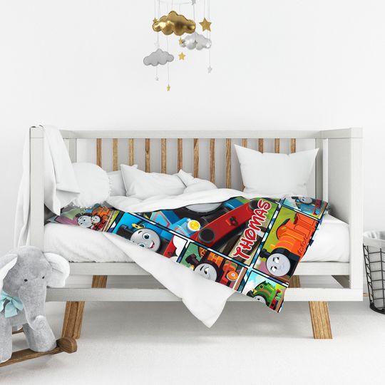 Personalized Thomas The Train Quilt Blanket, Thomas And Friends Fleece Blanket