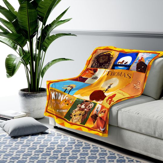 The Lion King Blanket, Pumbaa Timon Simba Blanket, The Lion King Blanket