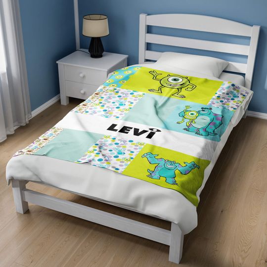 Personalized Monsters Inc Baby Name Fleece Blanket