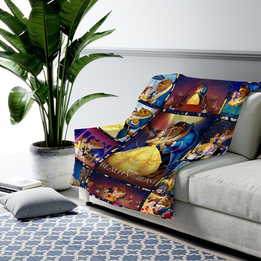 Disney Beauty And The Beast Fleece Blanket, Belle Princess And The Beast Fleece Blanket