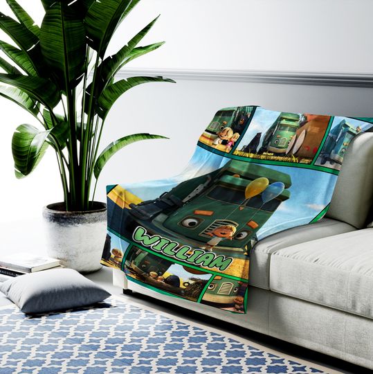 Personalized Trash Truck Blanket, Trash Truck Fleece Blanket