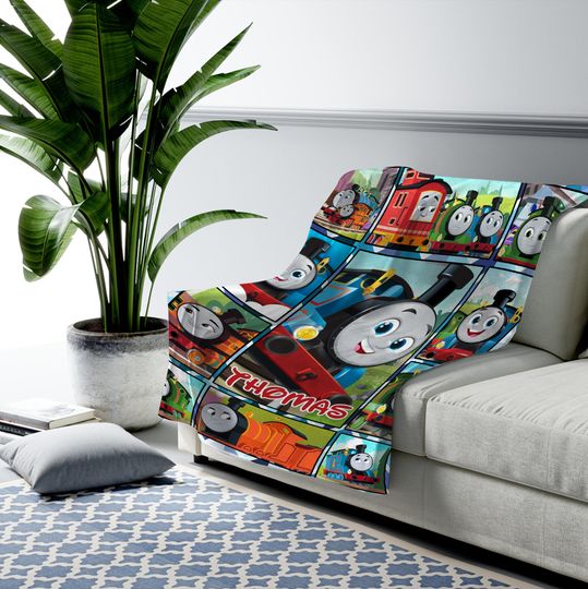 Personalized Thomas The Train Quilt Blanket, Thomas And Friends Fleece Blanket