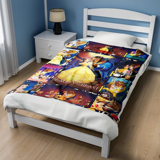 Disney Beauty And The Beast Fleece Blanket, Belle Princess And The Beast Fleece Blanket