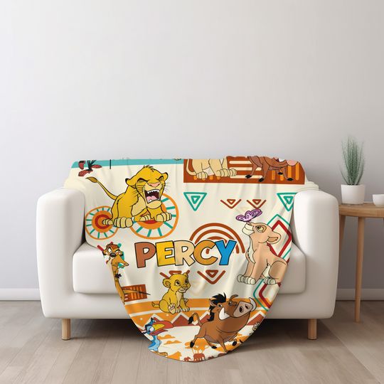 Personalized The Lion King Blanket,Simba Timon Pumbaa Fleece Blanket