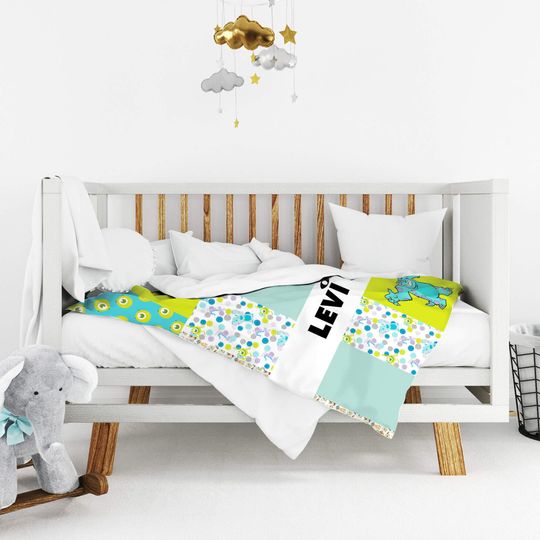 Personalized Monsters Inc Baby Name Fleece Blanket