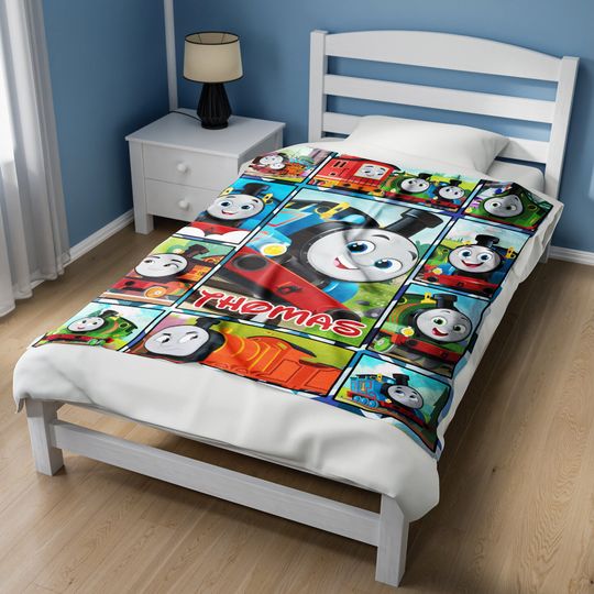 Personalized Thomas The Train Quilt Blanket, Thomas And Friends Fleece Blanket