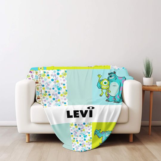 Personalized Monsters Inc Baby Name Fleece Blanket