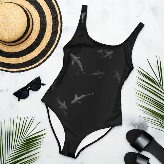 Shark Print One-Piece Swimsuit