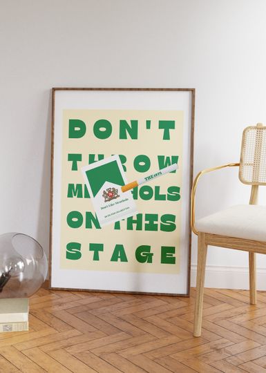 Don't Like Menthols Poster, The 1975 Wall Art, The 1975 Poster, Matty Healy Poster