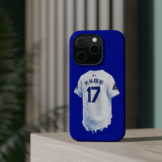 Dodgers Ohtani Phone Case Blue Baseball Jersey Design