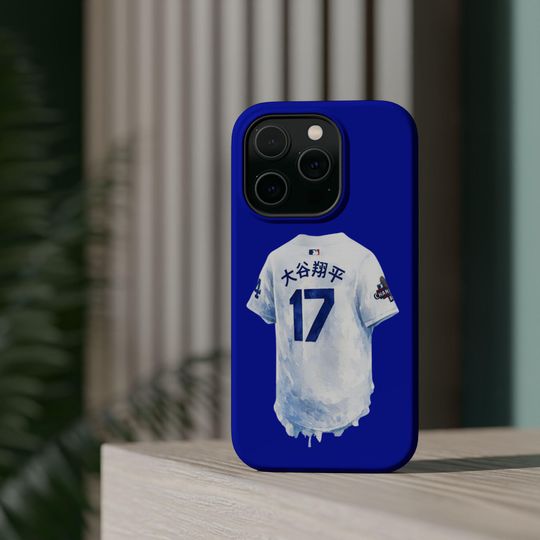 Dodgers Ohtani Phone Case Blue Baseball Jersey Design