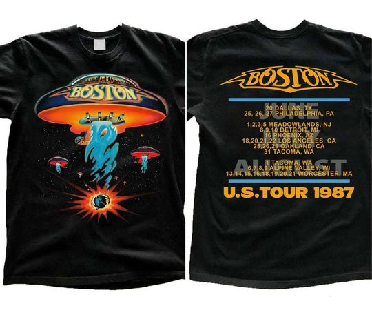 Boston Rock Band Concert Tour 1987 T-Shirt, Boston Tour Tshirt, Boston Rock Band Lover