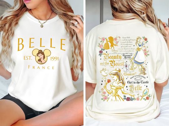 Disney Retro Princess Belle Double Sided Shirt