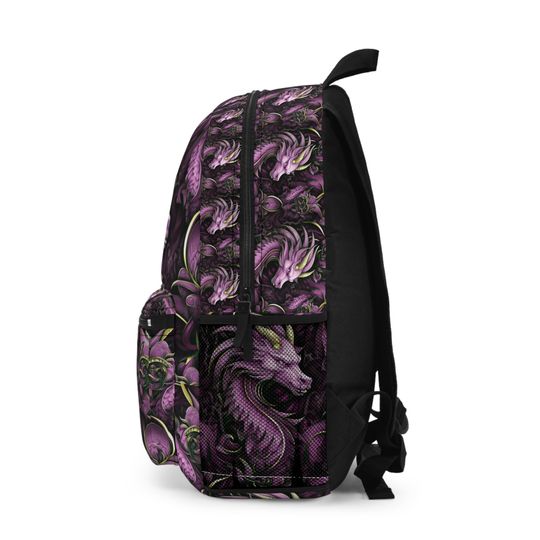 Backpack Pink Dragon Bookbag, Dungeons and Dragons Backpack, DnD Back to School Bag, Dragon Design Backpack