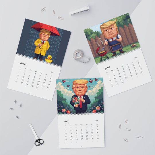Donald Trump Pixel Art 2026 Wall Calendar | Political MAGA Gift