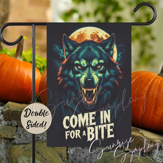 Werewolf humor halloween Garden Flag