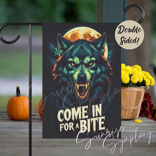 Werewolf humor halloween Garden Flag