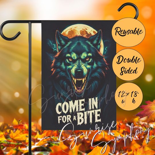 Werewolf humor halloween Garden Flag