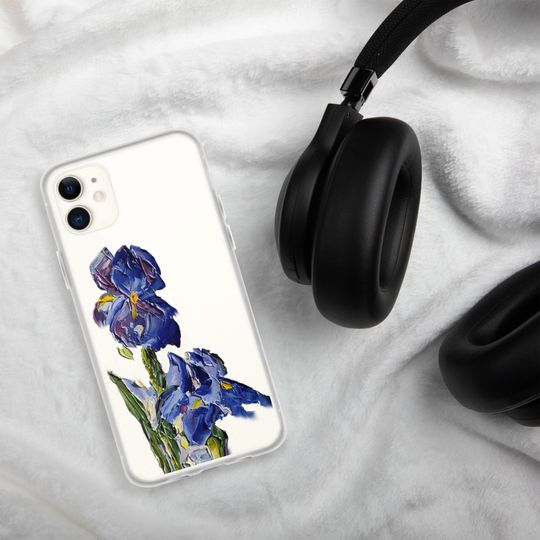 Iris phone case One piece phone case Floral case Clear iPhone case iPhone