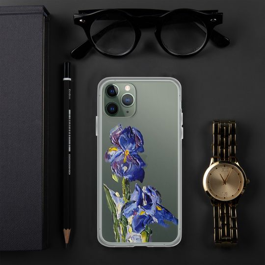 Iris phone case One piece phone case Floral case Clear iPhone case iPhone