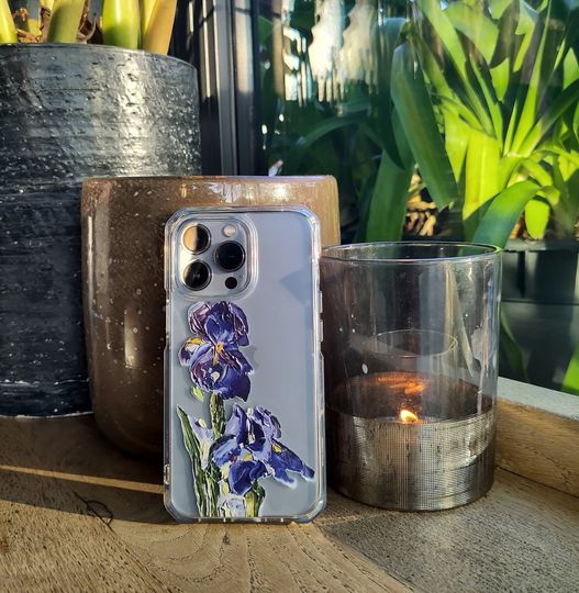 Iris phone case One piece phone case Floral case Clear iPhone case iPhone