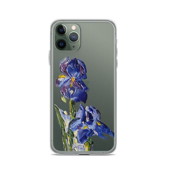 Iris phone case One piece phone case Floral case Clear iPhone case iPhone