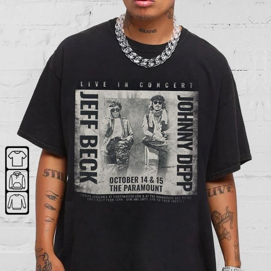 Jeff Beck And Johnny Depp 2022 Tour Shirt Style Vintage 90s Graphic North American Tour Shirt