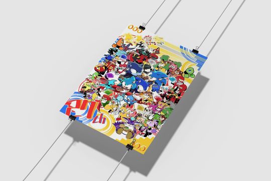 Sonic Poster Print | Gaming Poster | Room Decor | Wall Decor
