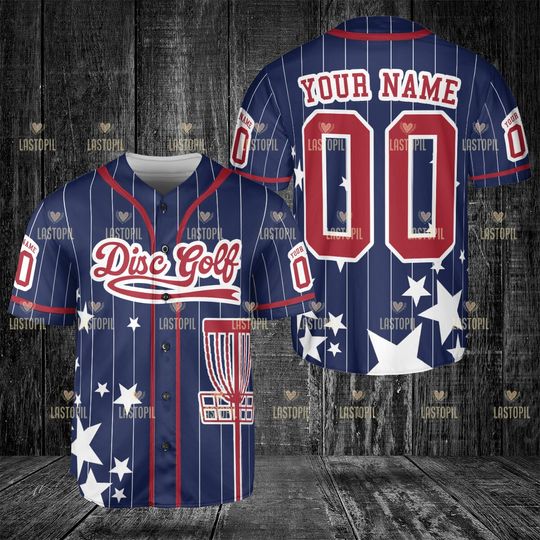 Personalized America Disc Golf Baseball Jersey, Comfortable Short Sleeve Sports Baseball Jersey for Men, Women, Kids - Trending Street Fashion