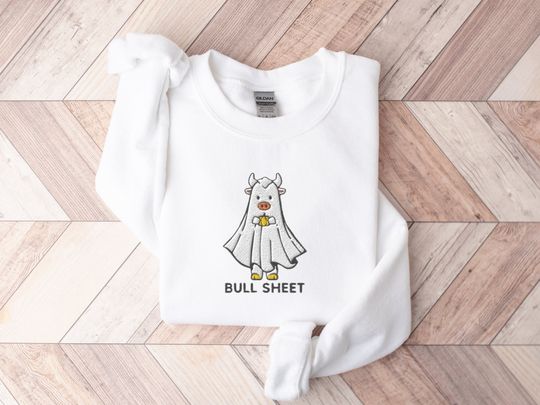 Funny Halloween Sweatshirt, Embroidered Spooky Season Sweatshirt