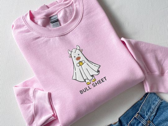 Funny Halloween Sweatshirt, Embroidered Spooky Season Sweatshirt