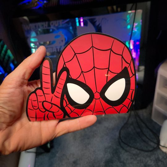 Spider-Man Peace Sign Car Sticker