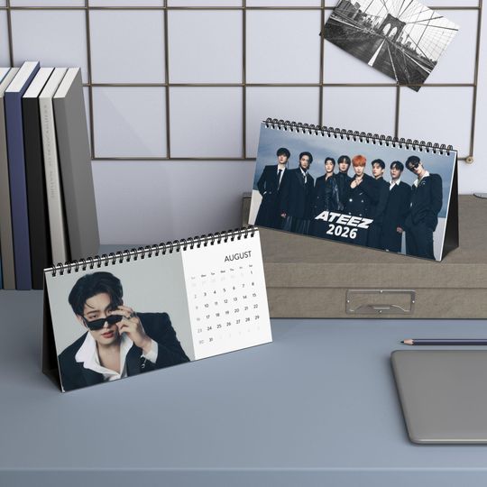 Ateez 2026 Desk Calendar  Limited Edition Kpop Calendar, Custom 12-Month Desktop Calendar, Atiny Fan Gift