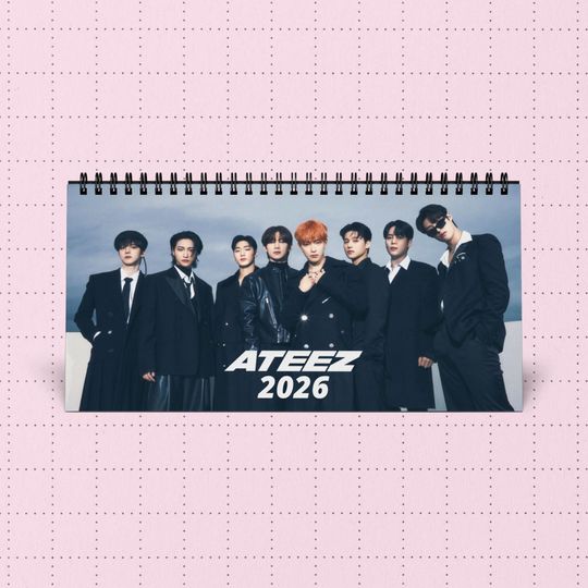 Ateez 2026 Desk Calendar  Limited Edition Kpop Calendar, Custom 12-Month Desktop Calendar, Atiny Fan Gift