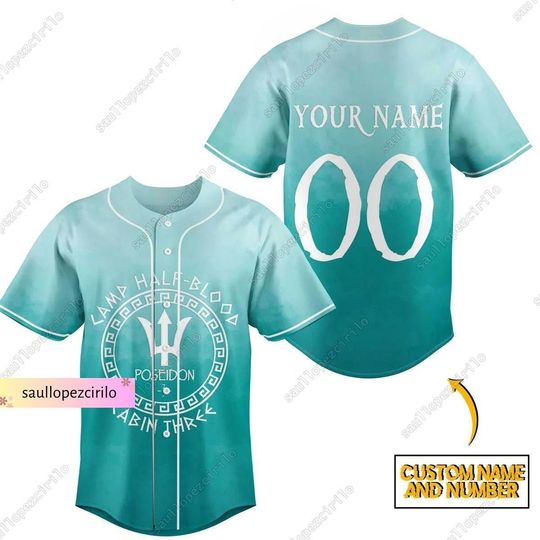 Camp Half Blood Jersey Shirt, Cabin Three Percy Jackson Jersey, Poseidon Jersey
