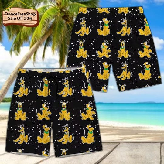 Disney Pluto Shirt, Pluto Hawaiian Short, Pluto Summer Hawaiian Shirt