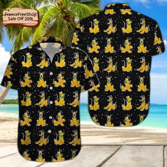 Disney Pluto Shirt, Pluto Hawaiian Short, Pluto Summer Hawaiian Shirt