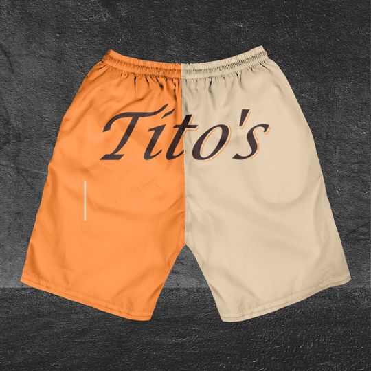Tito Handmade 2 Color Horizontal Text Shorts, Beer basic men Hawaiian shorts